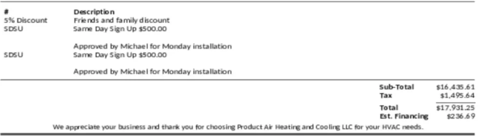 Estimate details