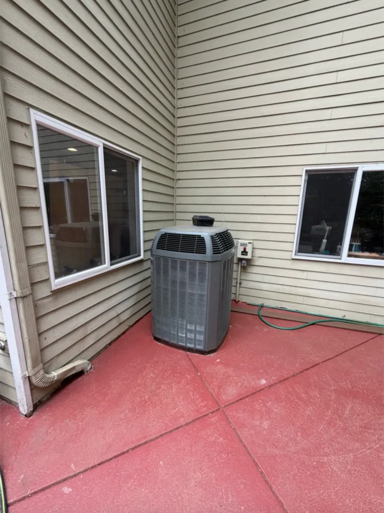 The 20-year-old Trane AC condense